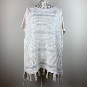[Lucky Brand] NWT Fringe Crocheted Poncho - L/XL
